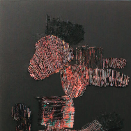 <strong>Dimension:</strong> 100 x 100 cm <strong>Technique:</strong> acrylic, copolymer paste on canvas <strong>Edition:</strong> unique <strong>Status:</strong> available