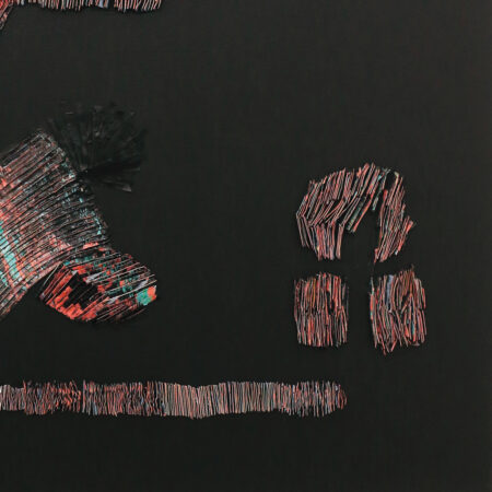 <strong>Dimension:</strong> 100 x 100 cm <strong>Technique:</strong> acrylic, copolymer paste on canvas <strong>Edition:</strong> unique <strong>Status:</strong> available