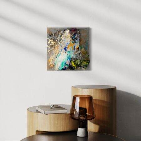<strong>Dimension:</strong> 40 x 40 x 7 cm <strong>Technique:</strong> acrylic, resin, gold foil <strong>Edition:</strong> unique <strong>Status:</strong> available