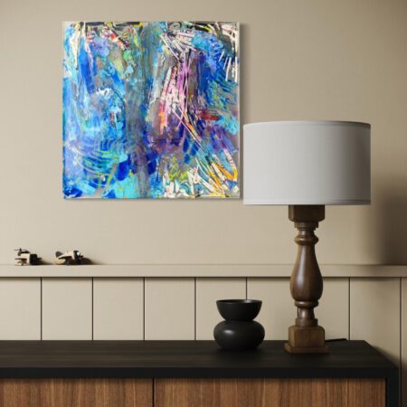 <strong>Dimension:</strong> 40 x 40 x 4 cm <strong>Technique:</strong> acrylic, resin <strong>Edition:</strong> unique <strong>Status:</strong> available