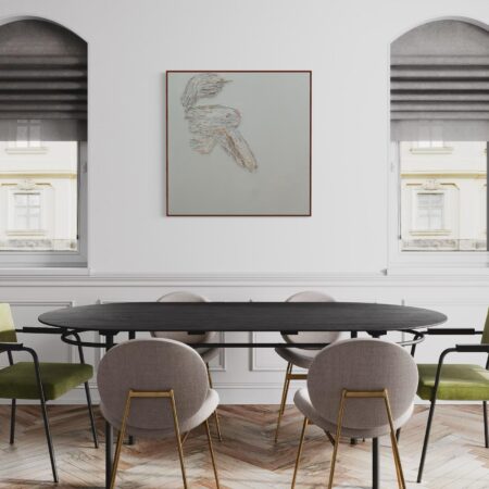 <strong>Dimension:</strong> 100 x 100 cm <strong>Technique:</strong> acrylic, copolymer paste on canvas <strong>Edition:</strong> unique <strong>Status:</strong> available